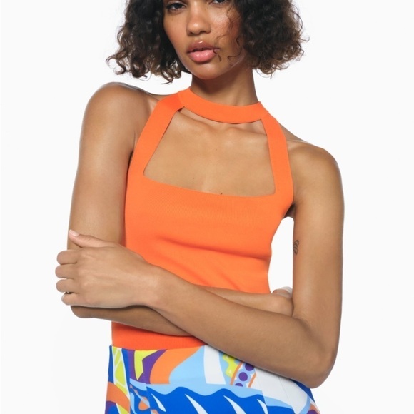 NWT ZARA Square Neck  Choker Top - Picture 2 of 11